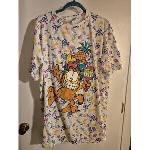Vtg 1978 Flirts Garfield Sleep Shirt One Size Fits Rare Nightgown